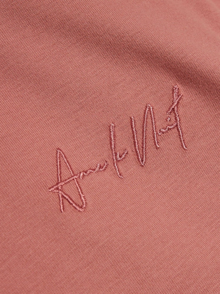 River Island Pink Regular Fit Embroidery 100% Cotton T-Shirt - Image 6 of 6