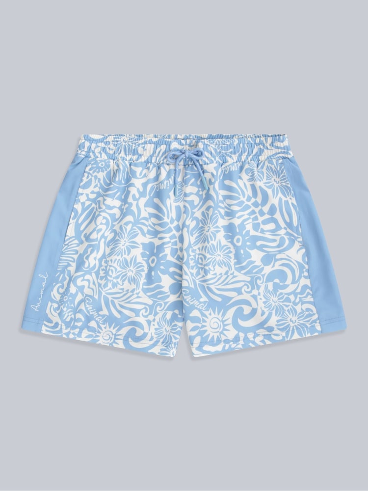 Animal Blue Freya Womens Printed Panel Quick Drying Boardshorts - Image 1 of 4
