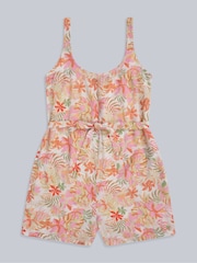 Animal Pink Womens Floral Print Playsuit - Image 1 of 3