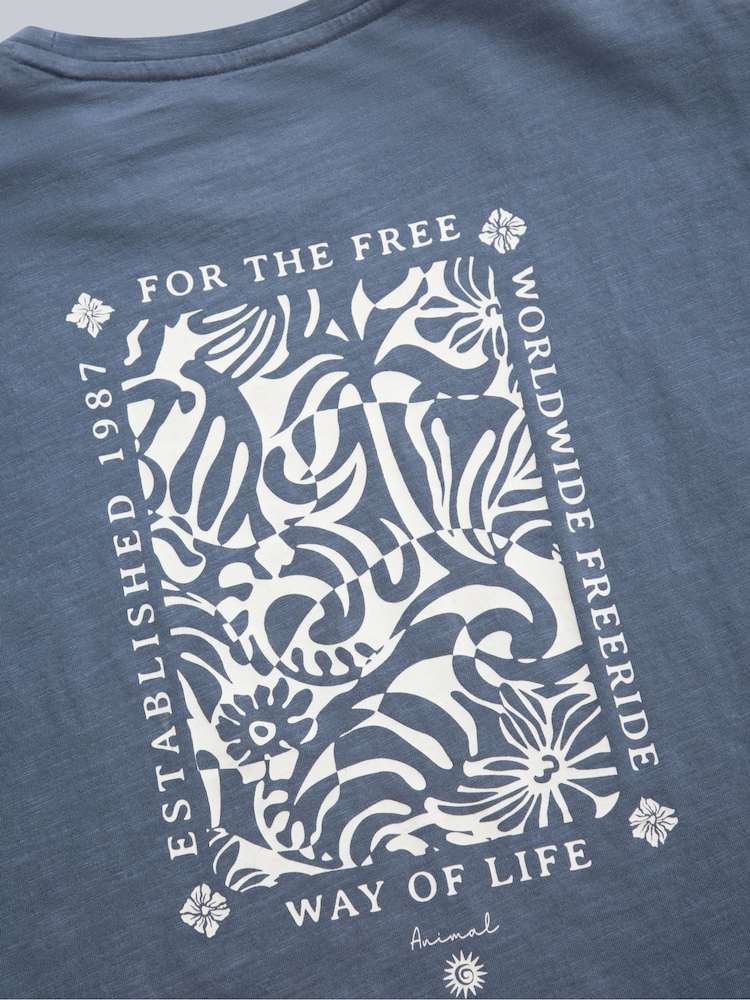 Animal Light Blue Womens Phoenix 100% Cotton T-Shirt - Image 4 of 6