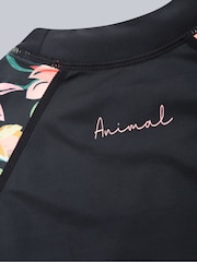 Animal Black Womens Lillie Printed Panel Quick Drying Rash Vest - Image 5 of 5