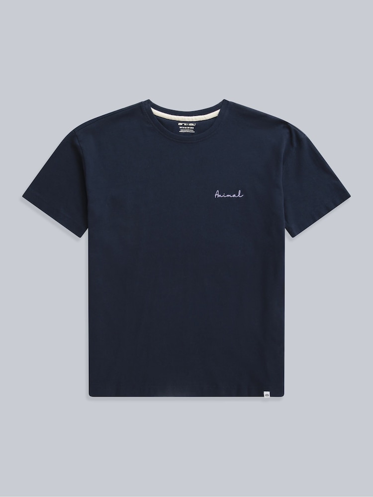 Animal Navy Blue Womens Leena Boxy 100% Cotton T-Shirt - Image 1 of 5