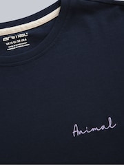 Animal Navy Blue Womens Leena Boxy 100% Cotton T-Shirt - Image 3 of 5