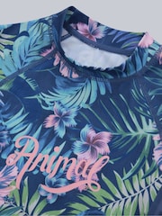 Animal Purple Kids Daisy Print Quick Drying Rash Vest - Image 3 of 4