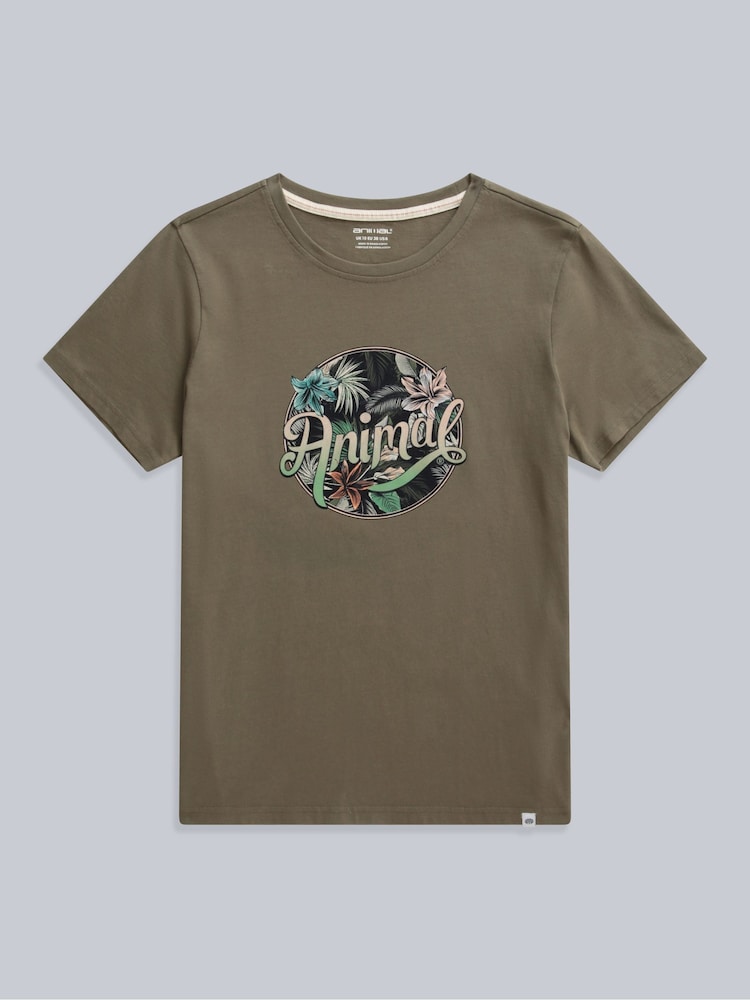 Animal Brown Womens Canopy Carina 100% Cotton T-Shirt - Image 1 of 5