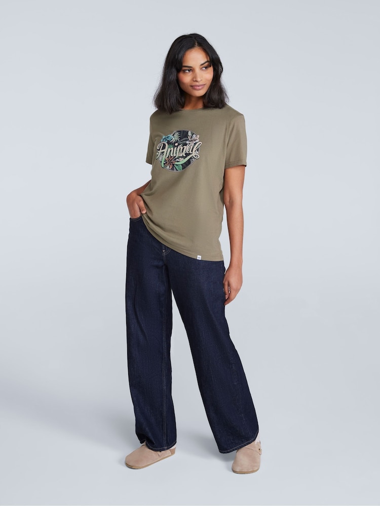 Animal Brown Womens Canopy Carina 100% Cotton T-Shirt - Image 3 of 9