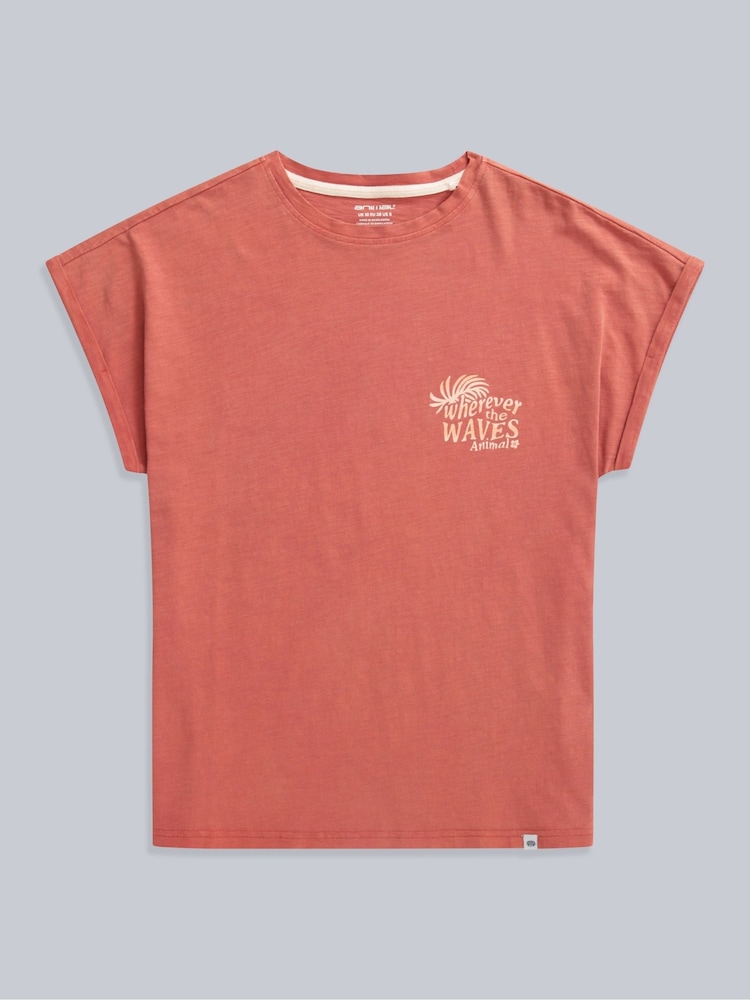Animal Orange Womens Holly Logo 100% Cotton T-Shirt - Image 1 of 5