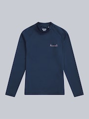 Animal Blue Womens Lillie Long Sleeve Quick Drying Rash Vest - Image 1 of 4