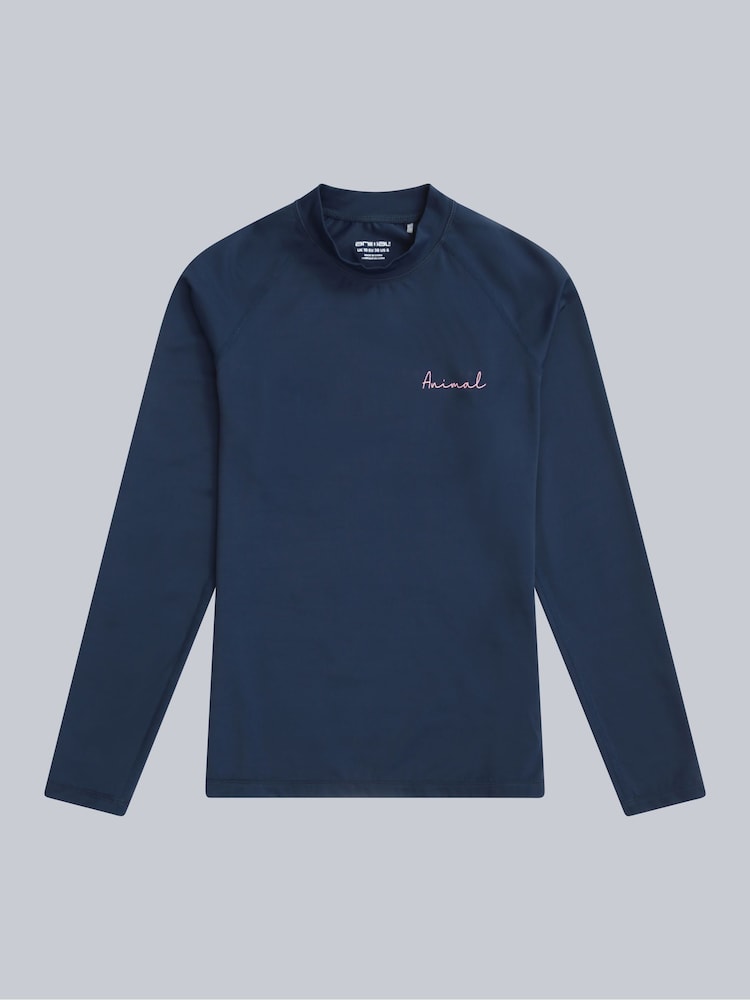 Animal Blue Womens Lillie Long Sleeve Quick Drying Rash Vest - Image 1 of 4