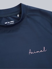 Animal Blue Womens Lillie Long Sleeve Quick Drying Rash Vest - Image 3 of 4