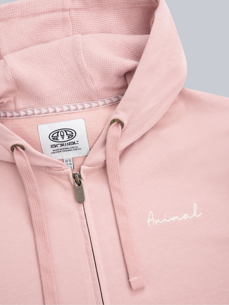 Bench Sweat à Capuche Fille imprimé animal, rose/AOP/Noir