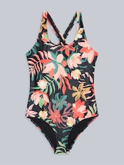 Animal Black Womens Mia Cross Back Printed Swimsuit - Image 1 of 4