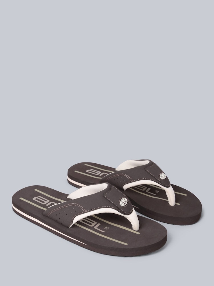Animal Light Brown Mens Jekyl Flip Flops - Image 1 of 5