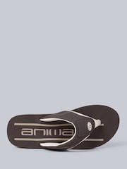 Animal Light Brown Mens Jekyl Flip Flops - Image 2 of 5
