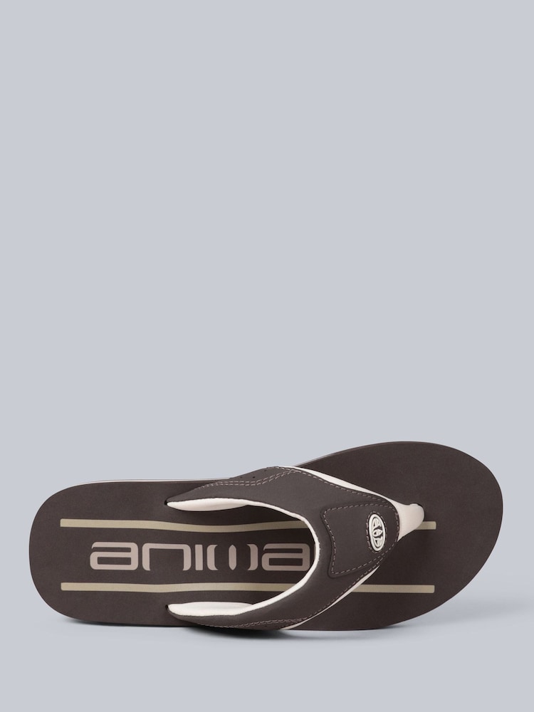 Animal Light Brown Mens Jekyl Flip Flops - Image 2 of 5