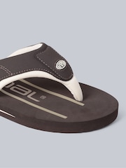 Animal Light Brown Mens Jekyl Flip Flops - Image 4 of 5