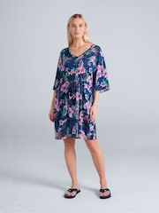 Animal Blue Womens Jasmine Print Kaftan Dress - Image 1 of 4