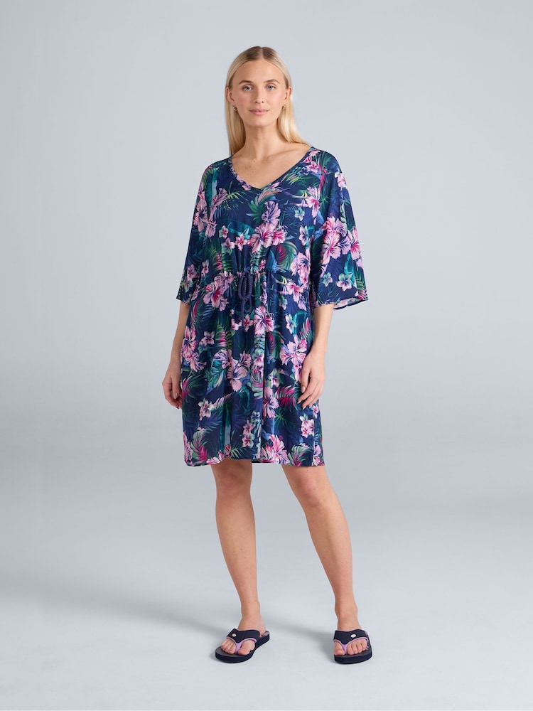 Animal Blue Womens Jasmine Print Kaftan Dress - Image 1 of 4