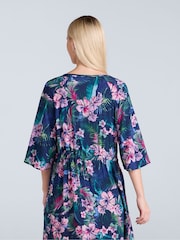 Animal Blue Womens Jasmine Print Kaftan Dress - Image 4 of 4