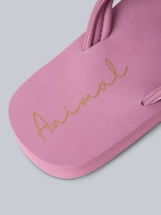 Animal Light Pink Womens Swish Flip Flops - Image 4 of 5