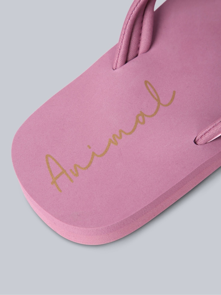 Animal Light Pink Womens Swish Flip Flops - Image 4 of 5