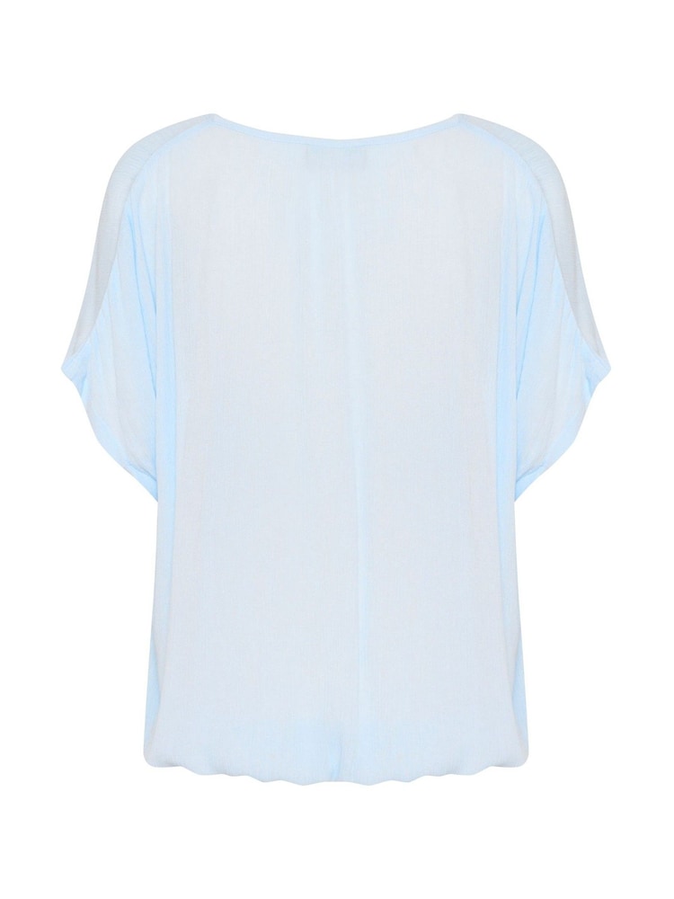 Kaffe Blue KAamber Stanley Short Sleeve Blouse - Image 5 of 5