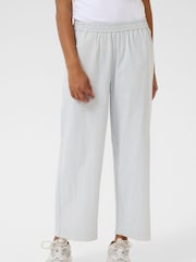 Kaffe Blue 100% Cotton KAnaya Striped Cropped Culotte Trousers - Image 1 of 6