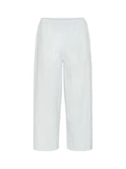 Kaffe Blue 100% Cotton KAnaya Striped Cropped Culotte Trousers - Image 5 of 6