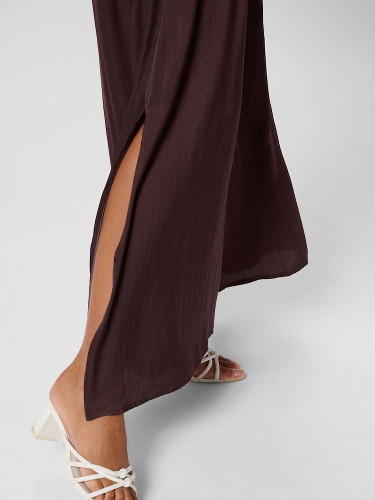 Kaffe Red KAallie Elastic Waist Pockets Maxi Skirt - Image 2 of 6 Kaffe Red KAallie Elastic Waist Pockets Maxi Skirt - Image 2 of 6