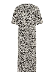 Kaffe Natural KAivanna V-Neck Cropped Jumpsuit - Image 4 of 5