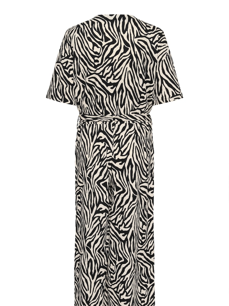 Kaffe Natural KAivanna V-Neck Cropped Jumpsuit - Image 5 of 5 Kaffe Natural KAivanna V-Neck Cropped Jumpsuit - Image 5 of 5