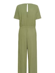Kaffe Green KAmilia V-Neck Short Sleeve Jumpsuit - Image 4 of 4