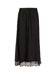 Kaffe KAhilda Lace Trim Midi Black Skirt - Image 4 of 5