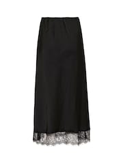 Kaffe KAhilda Lace Trim Midi Black Skirt - Image 5 of 5