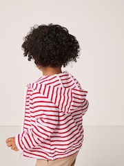 The White Company 100% Cotton Terry Stripe Zip Hoodie Sun White T-Shirt and Shorts Set - Image 5 of 9