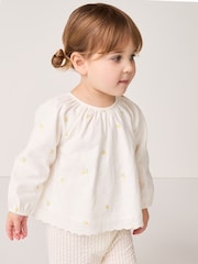 The White Company Lemon Top and Seersucker Stripe White Shorts Set - Image 1 of 7