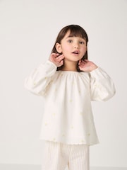The White Company Lemon Top and Seersucker Stripe White Shorts Set - Image 3 of 7