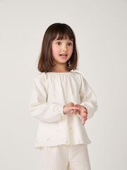 The White Company Lemon Top and Seersucker Stripe White Shorts Set - Image 4 of 7