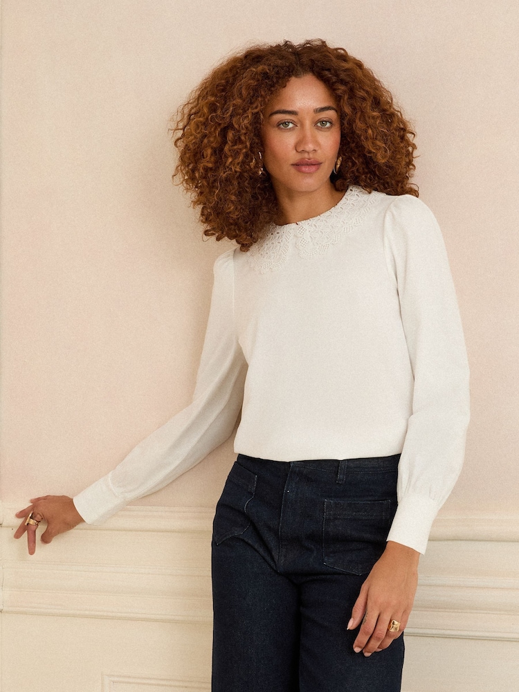 Love & Roses Ivory Blouse - Image 1 of 4