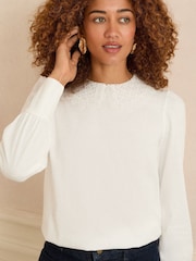 Love & Roses Ivory Blouse - Image 2 of 4