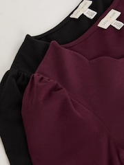Black e Purple - Love & Roses Scallop V-Neck Long Sleeve Jersey Pack - Imagem 7 de 7