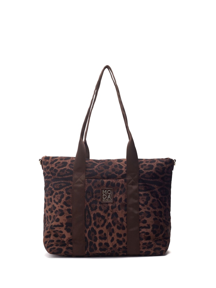 Moda in Pelle ALEXIA BAG NYLON TOTE BAG WITH POCKET DETAIL - Image 1 of 4