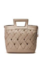 Moda in Pelle Lattice Large Woven Leather Tote - Image 1 of 4