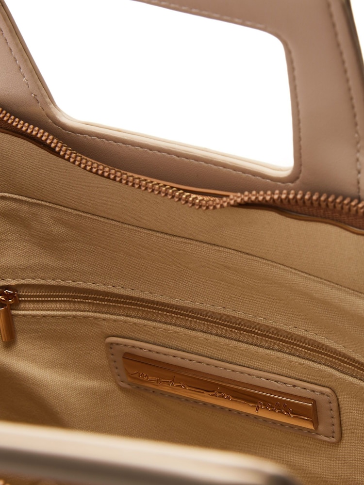 Moda in Pelle Lattice Large Woven Leather Tote - Image 4 of 4