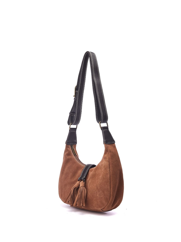 Moda in Pelle Alice Bag Shoulder Bag With Tassle Detail - Image 1 of 4