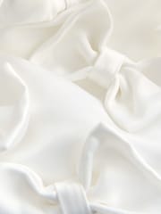 Baker by Ted Baker White Satin Bow Puff SLeeve Occasion Dress - Image 10 of 10