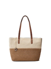 Moda in Pelle Natural Arla Raffia Tote Bag - Image 1 of 4