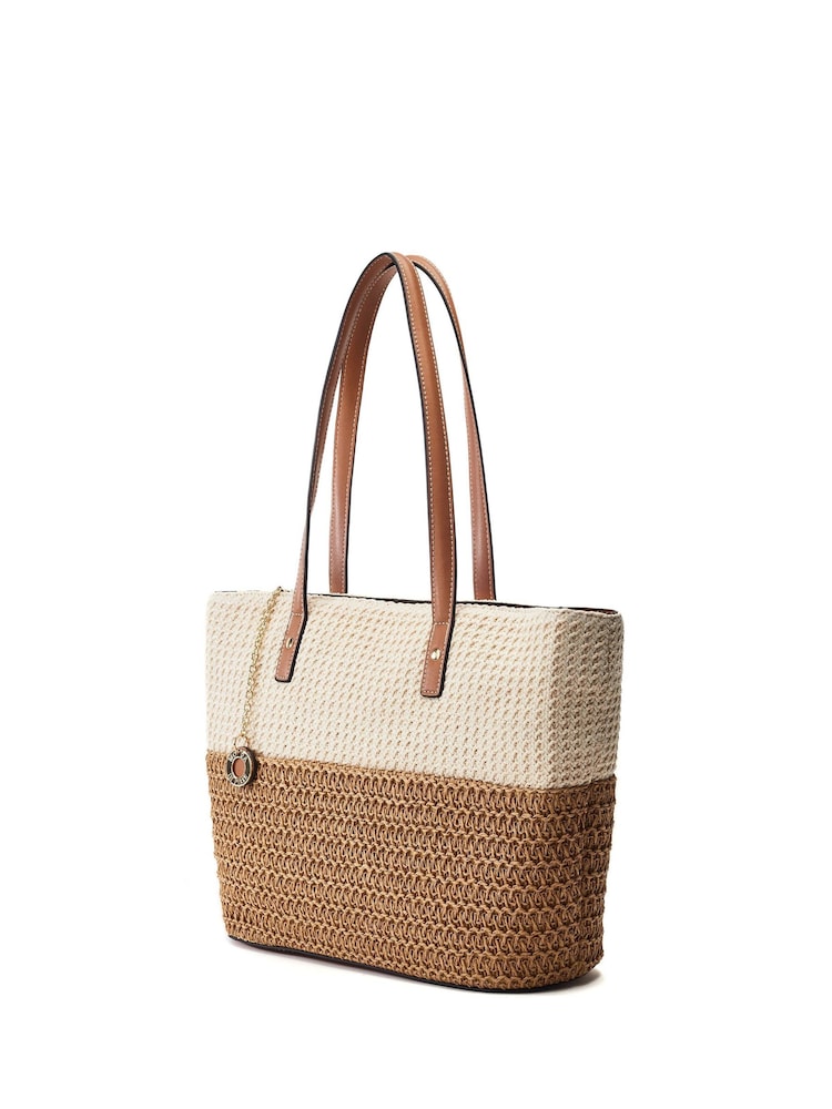 Moda in Pelle Natural Arla Raffia Tote Bag - Image 2 of 4