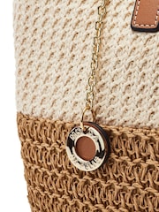 Moda in Pelle Natural Arla Raffia Tote Bag - Image 4 of 4