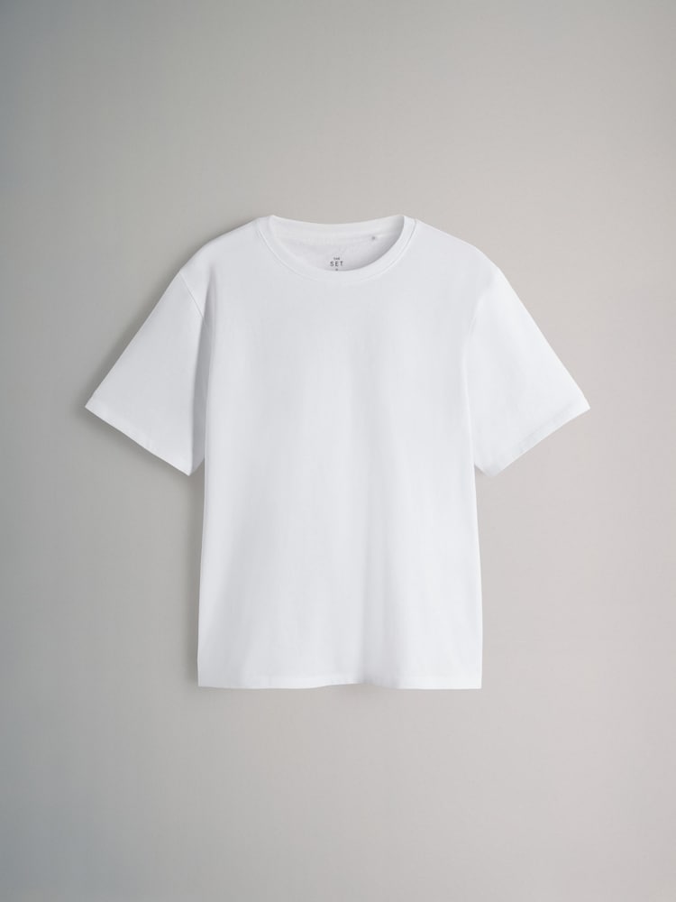 The Set Navy Stripe/White 4 Pack Long Sleeve Relaxed and Short Sleeve Relaxed T-Shirts - Image 2 of 7